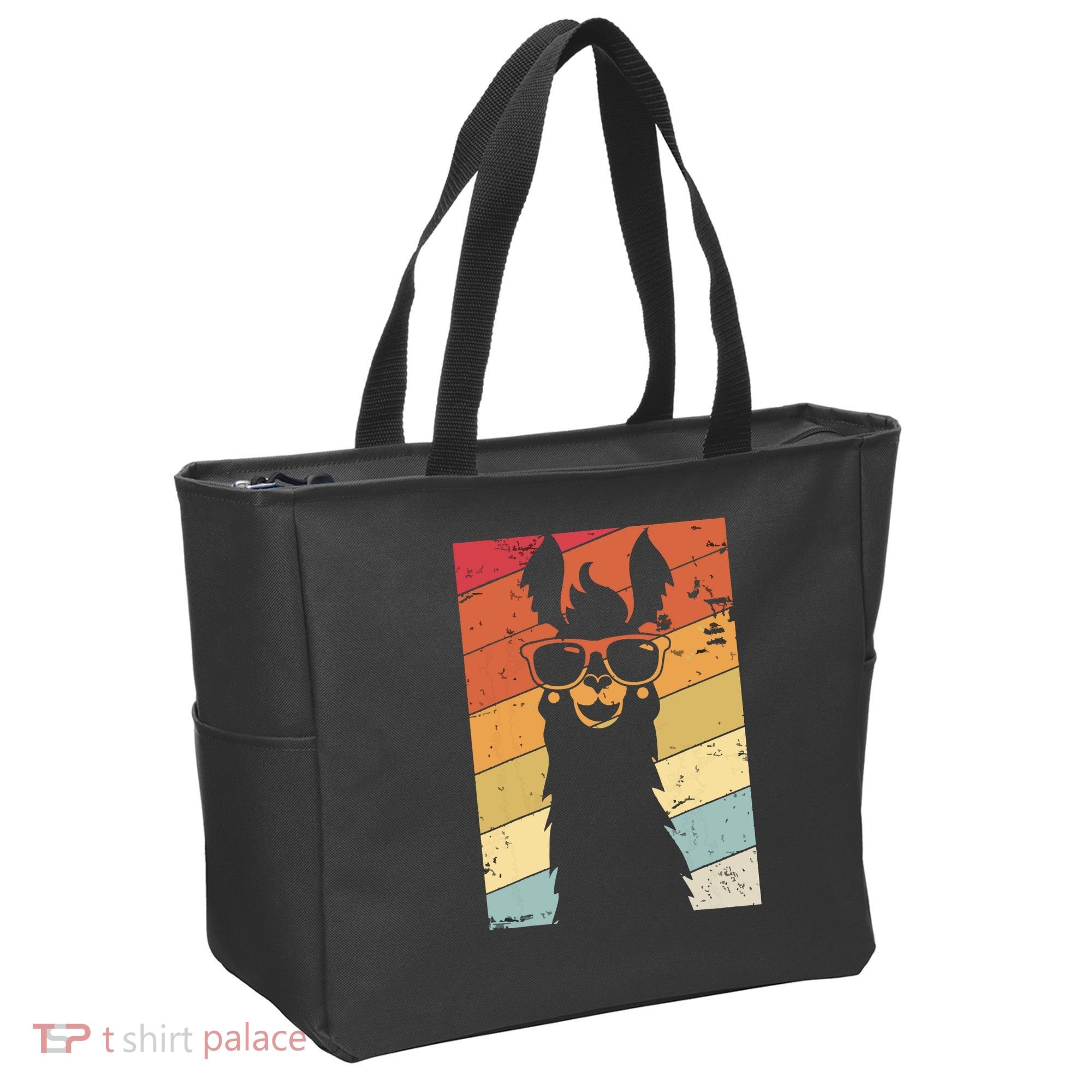 Llama Retro Style Alpaca Tote Bag
