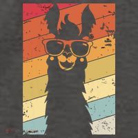 Llama Retro Style Alpaca Vector Backpack thumb 2