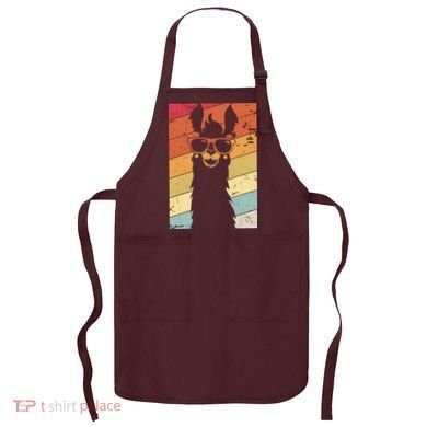 Llama Retro Style Alpaca Apron