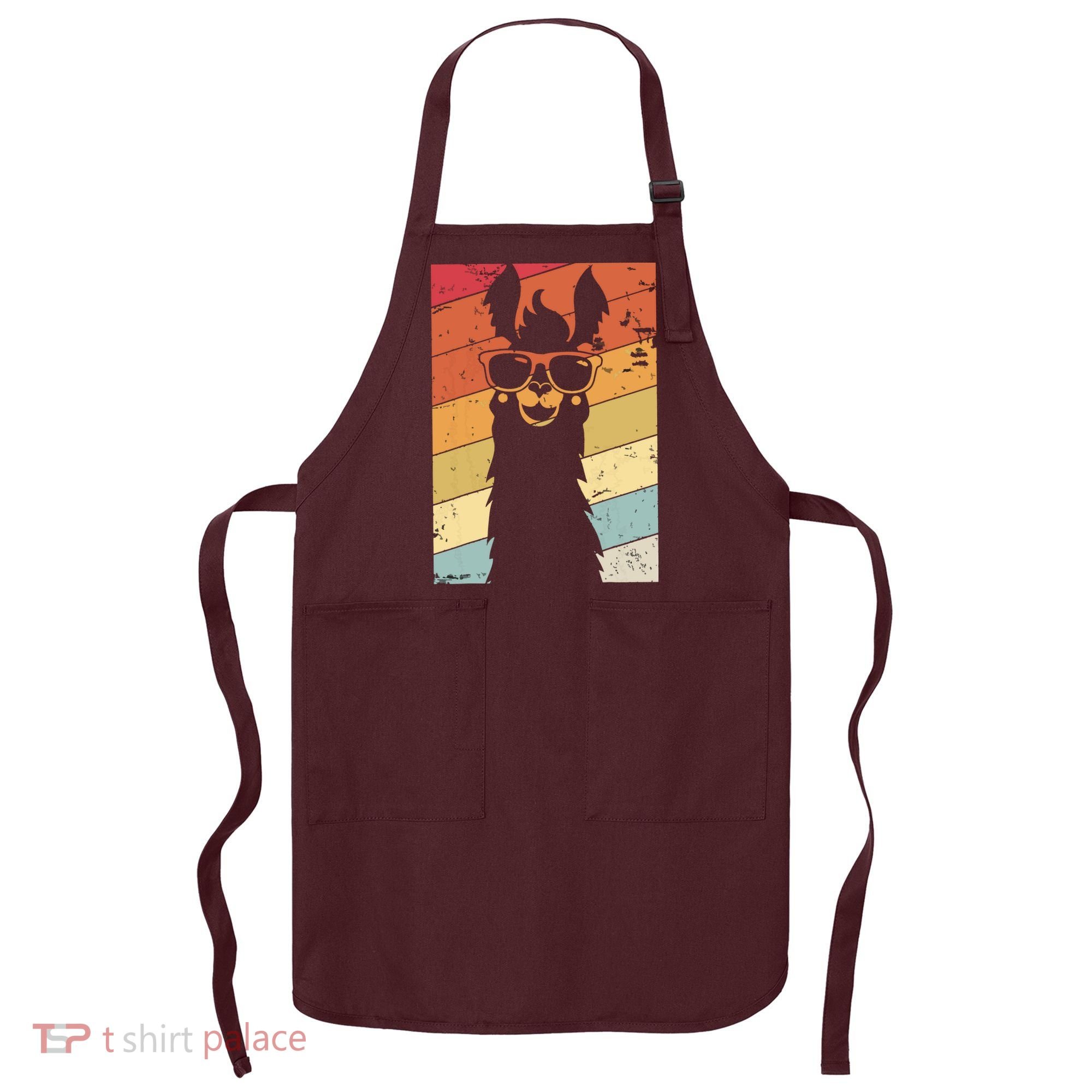 Llama Retro Style Alpaca Apron