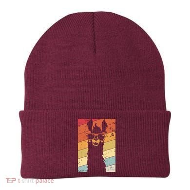 Llama Retro Style Alpaca Beanie