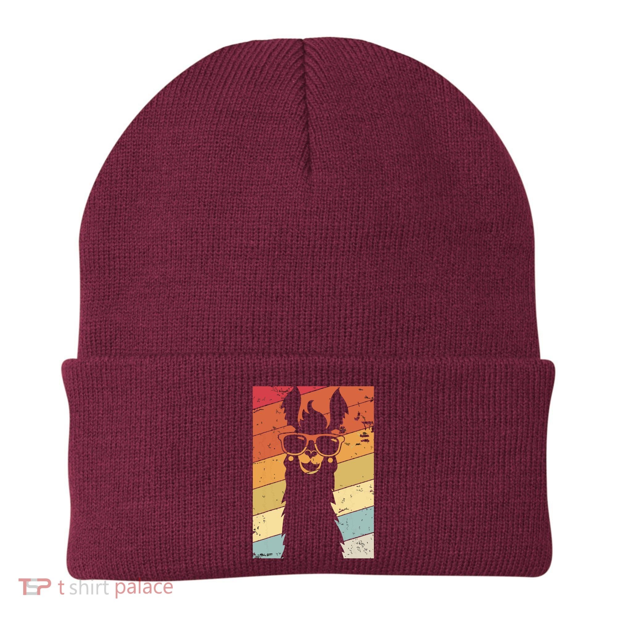Llama Retro Style Alpaca Beanie