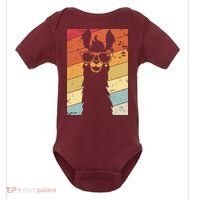 Llama Retro Style Alpaca Baby Bodysuit thumb 0