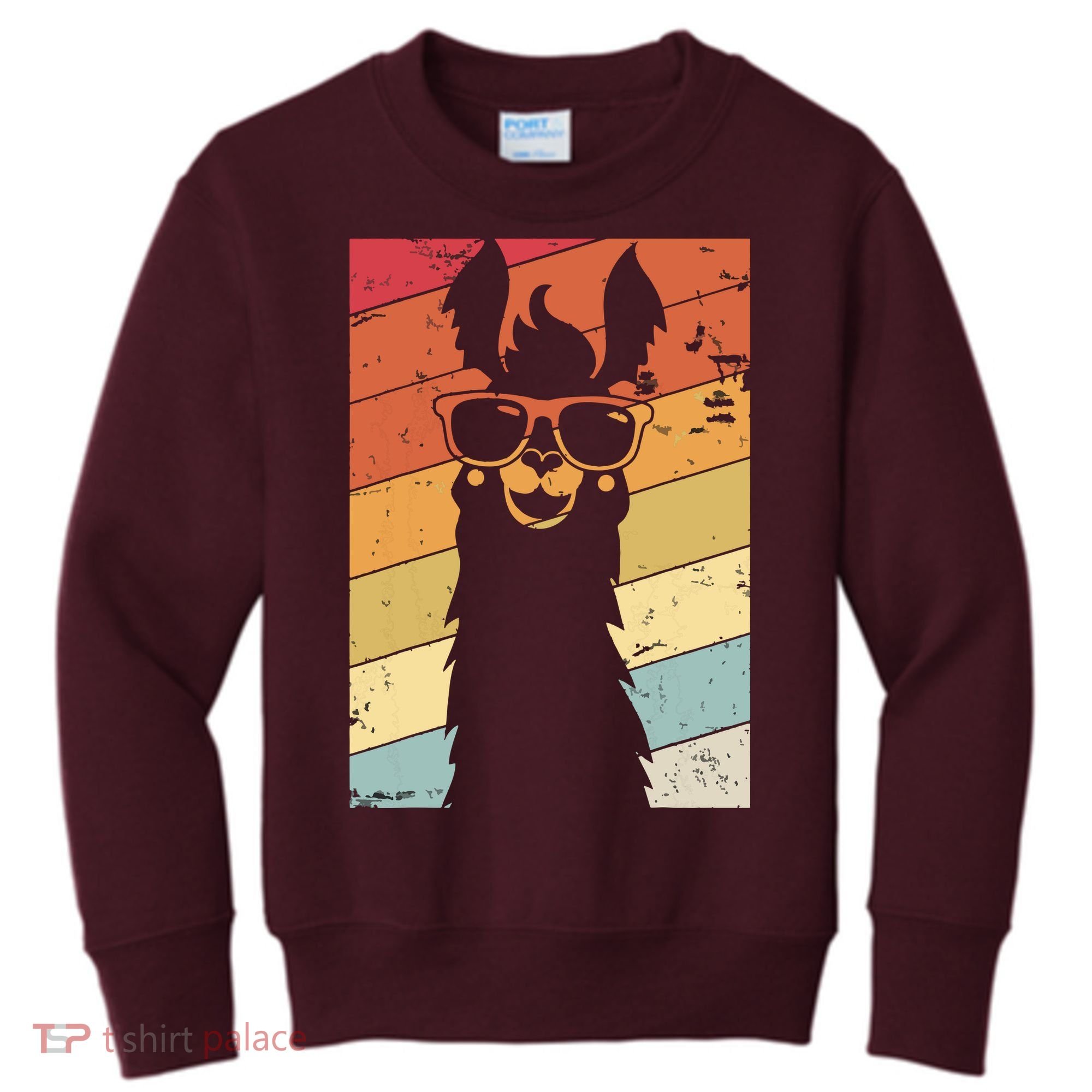 Llama Retro Style Alpaca Kids Sweatshirt