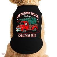 Little Red Truck Hauling A Christmas Tree Doggie Tank thumb 0