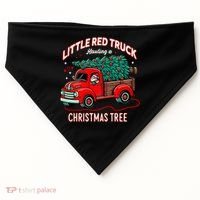 Little Red Truck Hauling A Christmas Tree USA-Made Doggie Bandana thumb 0
