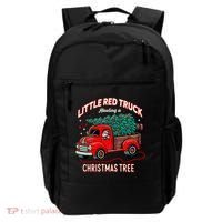 Little Red Truck Hauling A Christmas Tree Backpack thumb 0