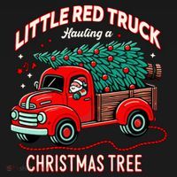 Little Red Truck Hauling A Christmas Tree Bucket Hat thumb 4