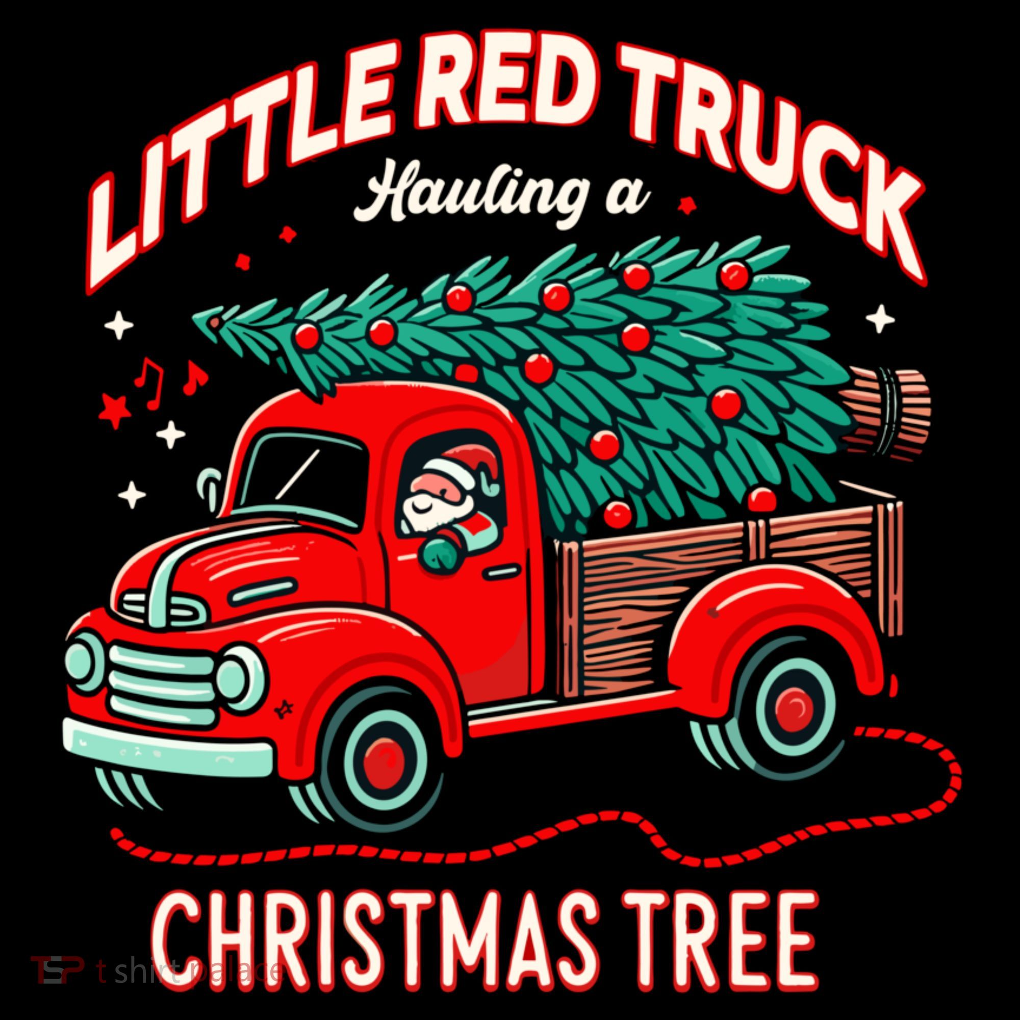 Little Red Truck Hauling A Christmas Tree Coffee Mug