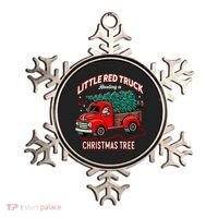 Little Red Truck Hauling A Christmas Tree Ornament thumb 0