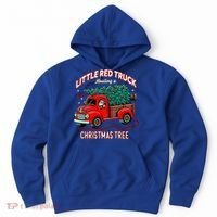 Little Red Truck Hauling A Christmas Tree Hoodie thumb 0
