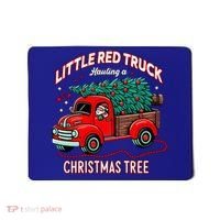 Little Red Truck Hauling A Christmas Tree Mousepad thumb 0