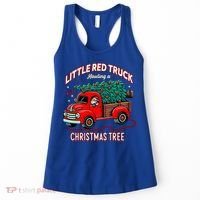 Little Red Truck Hauling A Christmas Tree Women's Tank Top thumb 0