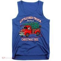 Little Red Truck Hauling A Christmas Tree Tank Top thumb 0