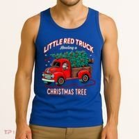 Little Red Truck Hauling A Christmas Tree Tank Top thumb 3