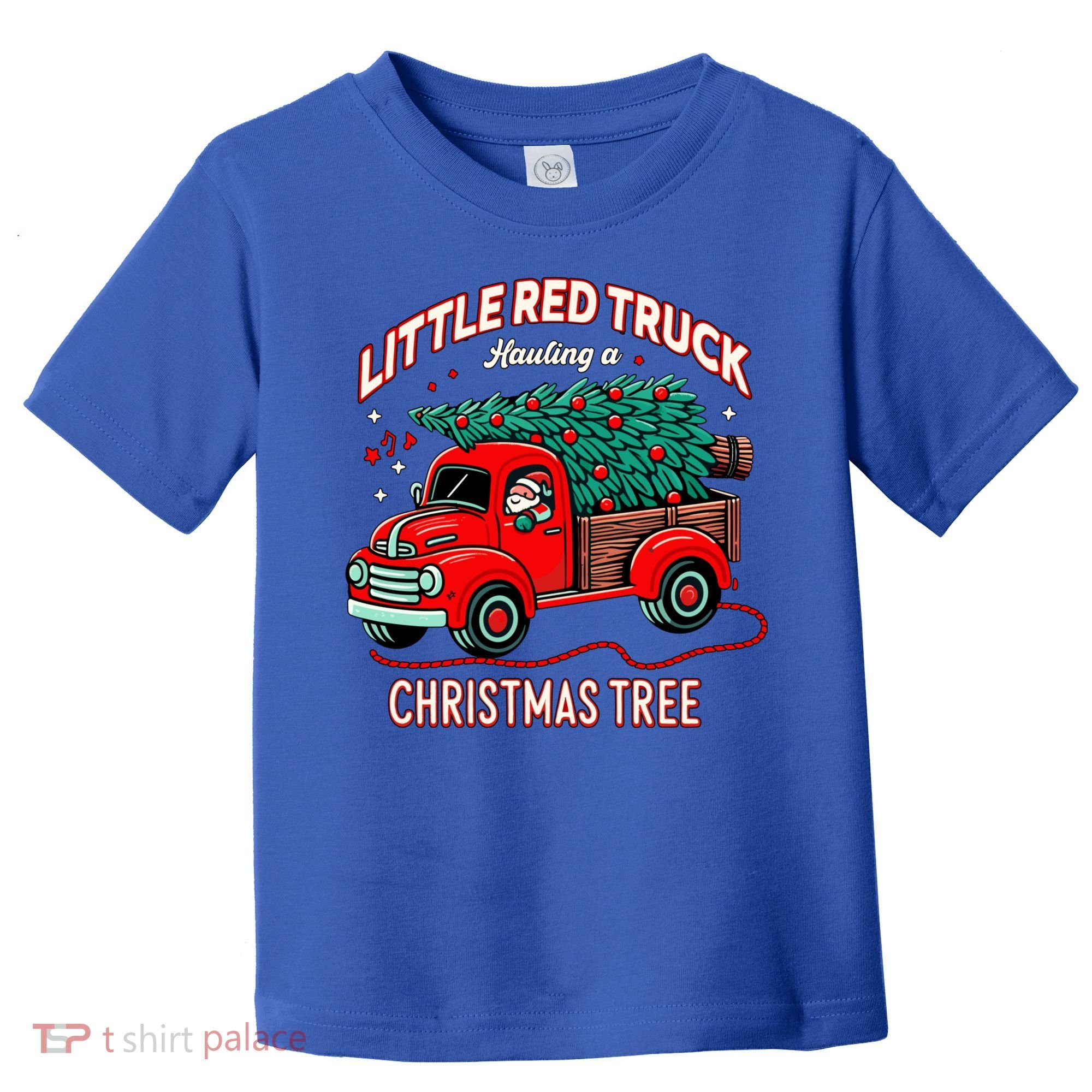 Little Red Truck Hauling A Christmas Tree Toddler T-Shirt