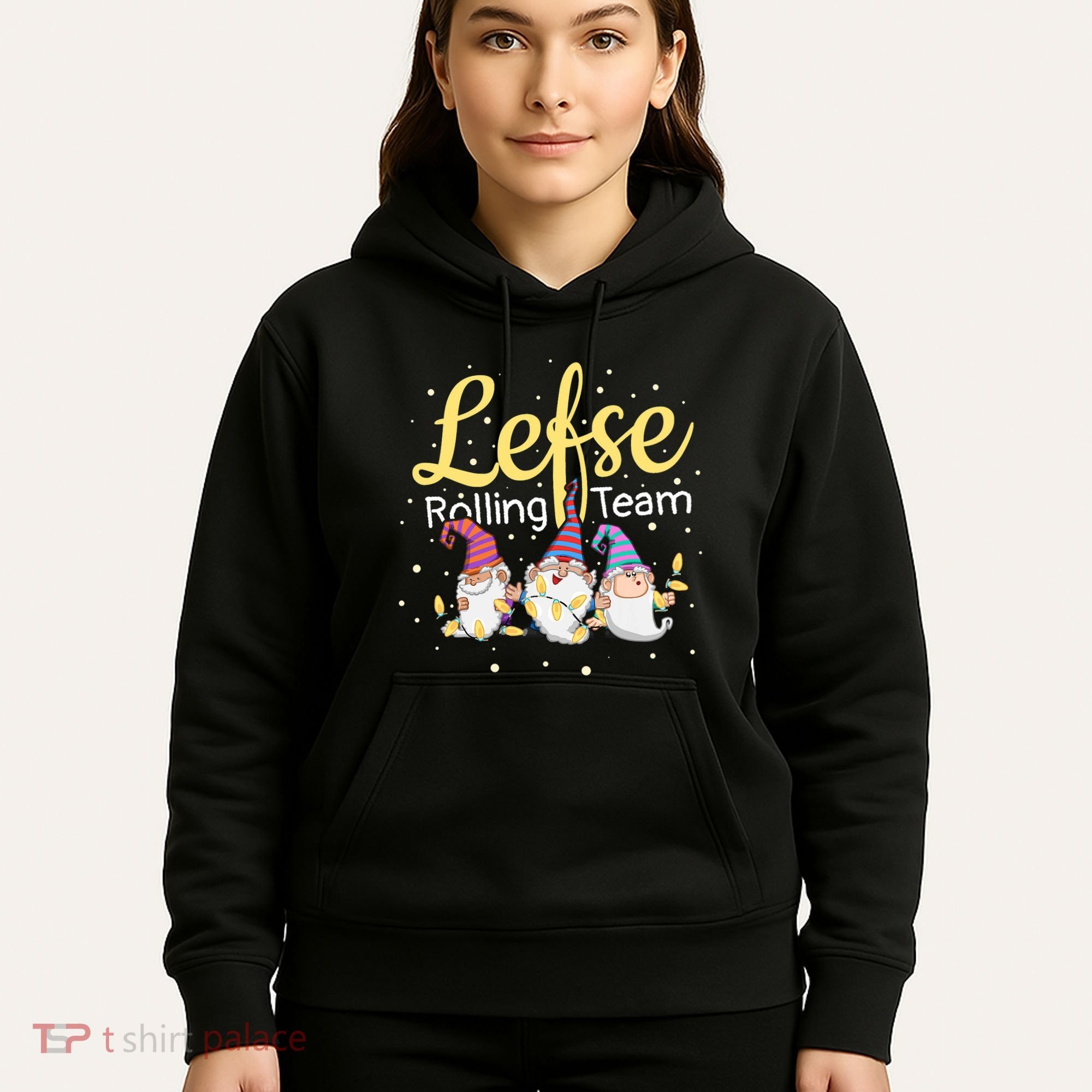Lefse Rolling Team Gnome Christmas Norway Xmas Ornament Gift Hoodie