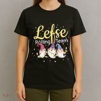 Lefse Rolling Team Gnome Christmas Norway Xmas Ornament Gift T-Shirt thumb 4