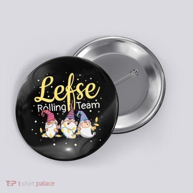Lefse Rolling Team Gnome Christmas Norway Xmas Ornament Gift Button