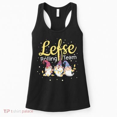 Lefse Rolling Team Gnome Christmas Norway Xmas Ornament Gift Women's Tank Top
