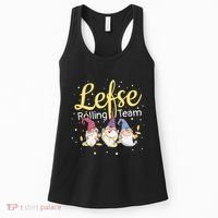 Lefse Rolling Team Gnome Christmas Norway Xmas Ornament Gift Women's Tank Top thumb 0