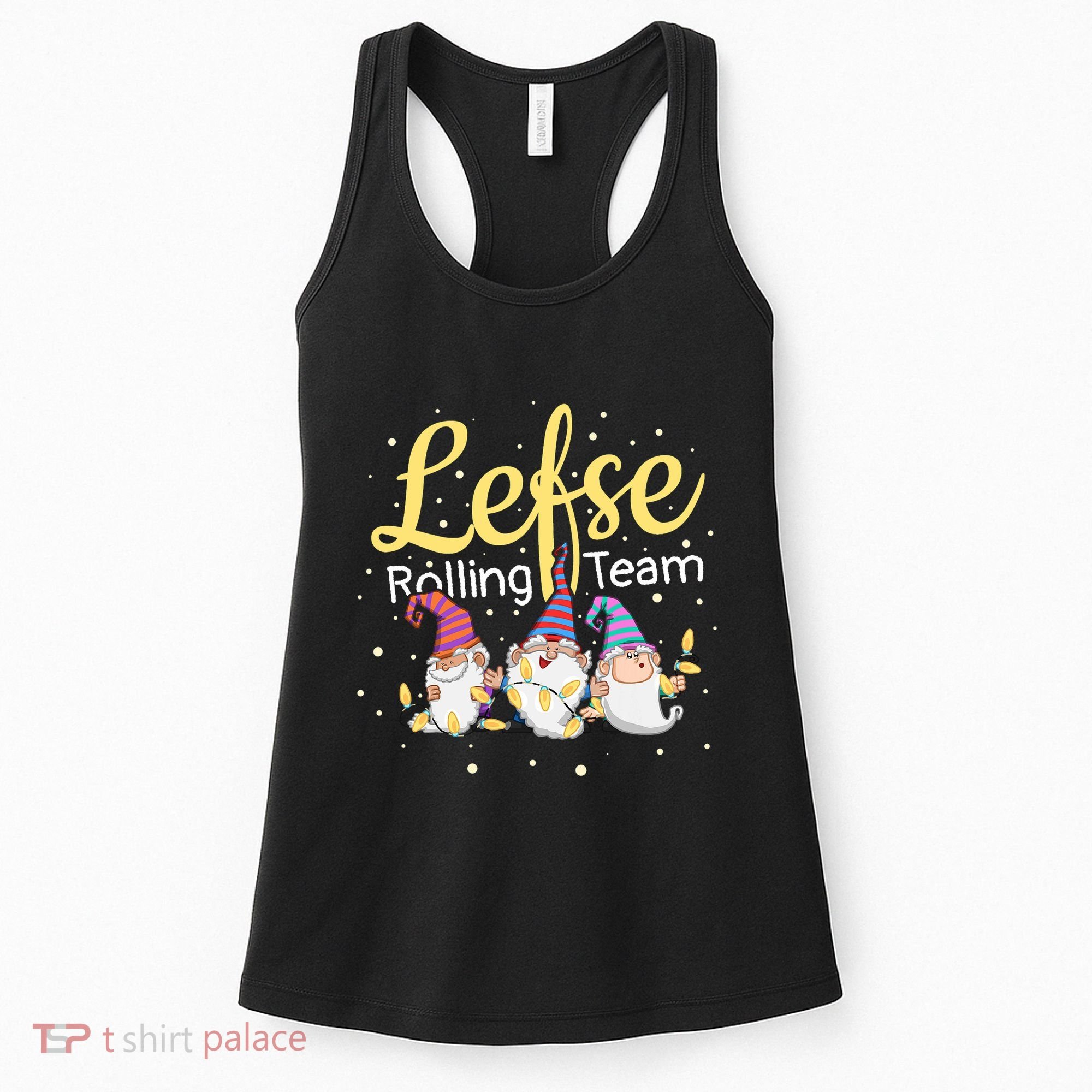 Lefse Rolling Team Gnome Christmas Norway Xmas Ornament Gift Women's Tank Top