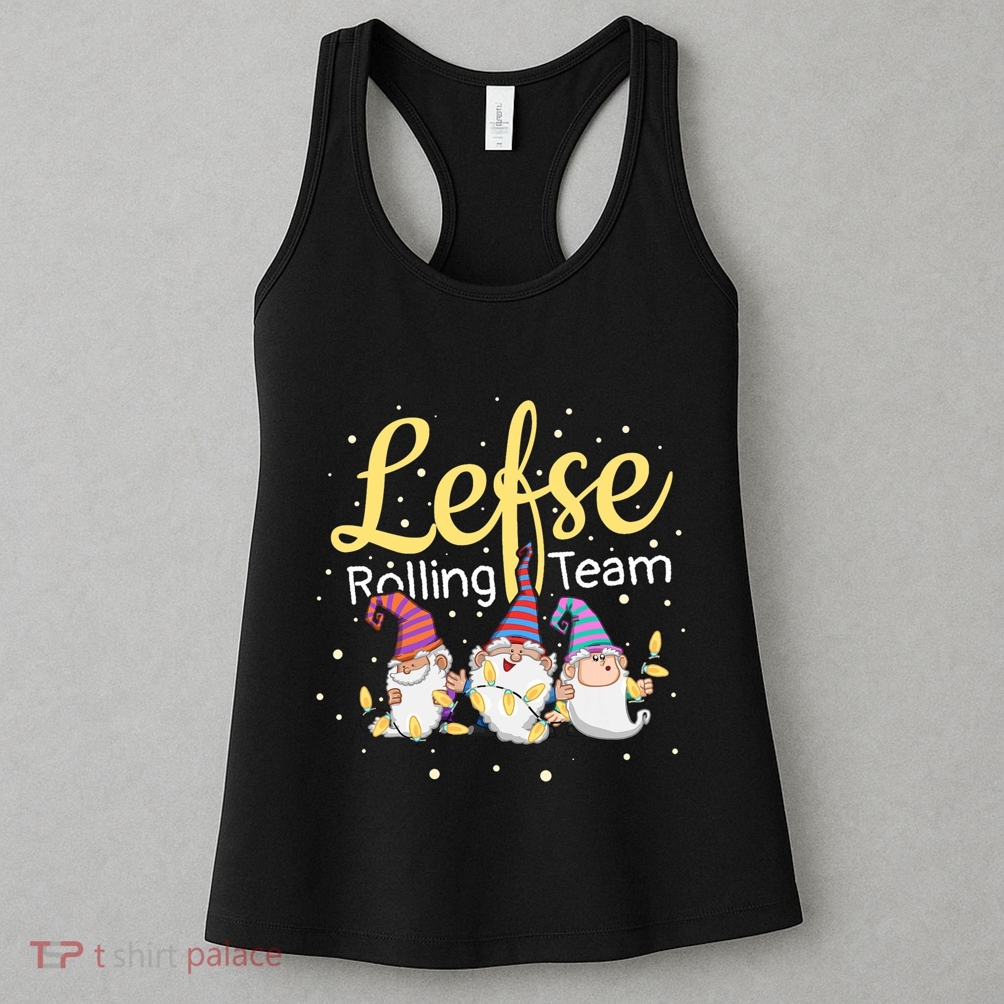Lefse Rolling Team Gnome Christmas Norway Xmas Ornament Gift Women's Tank Top