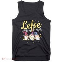 Lefse Rolling Team Gnome Christmas Norway Xmas Ornament Gift Tank Top thumb 0