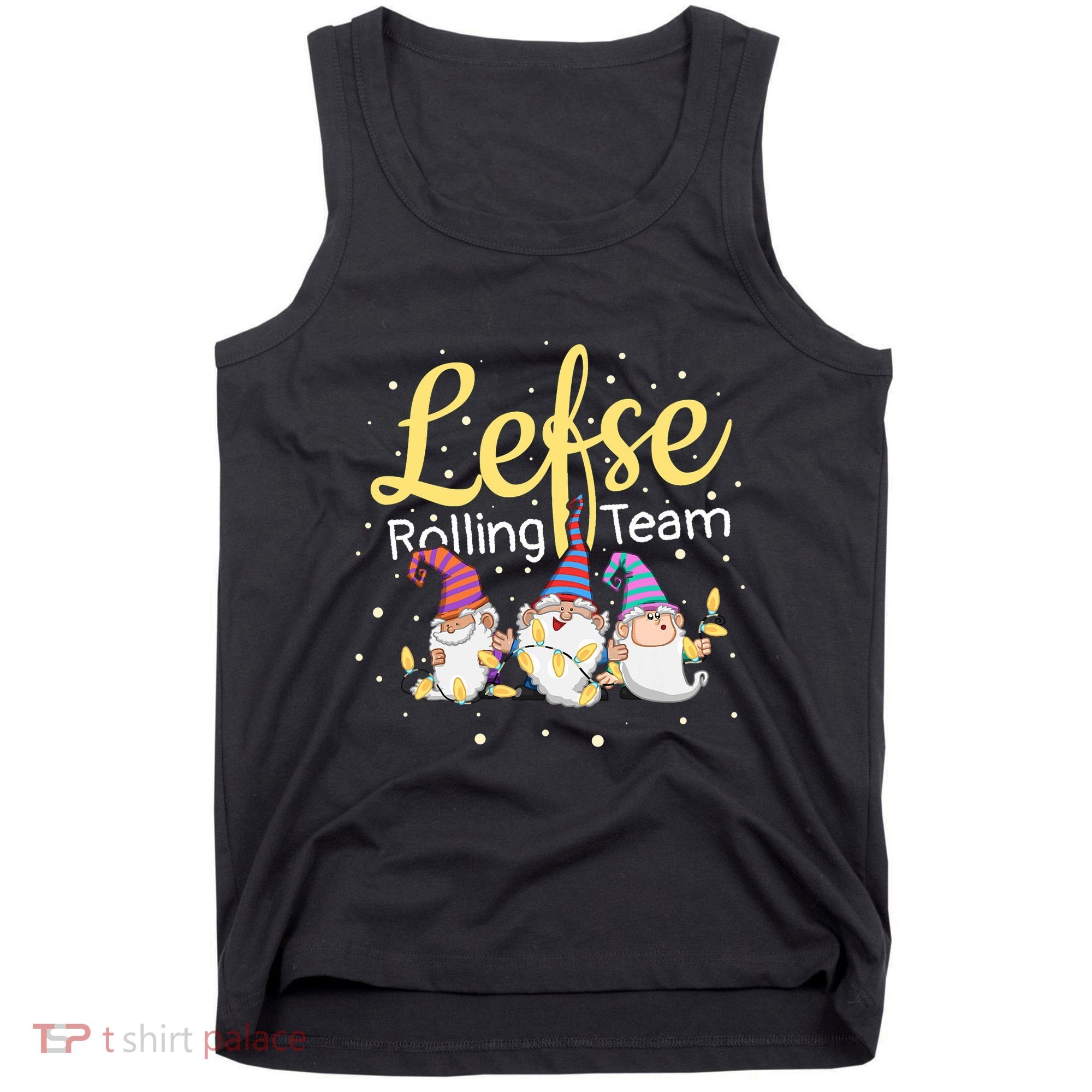 Lefse Rolling Team Gnome Christmas Norway Xmas Ornament Gift Tank Top