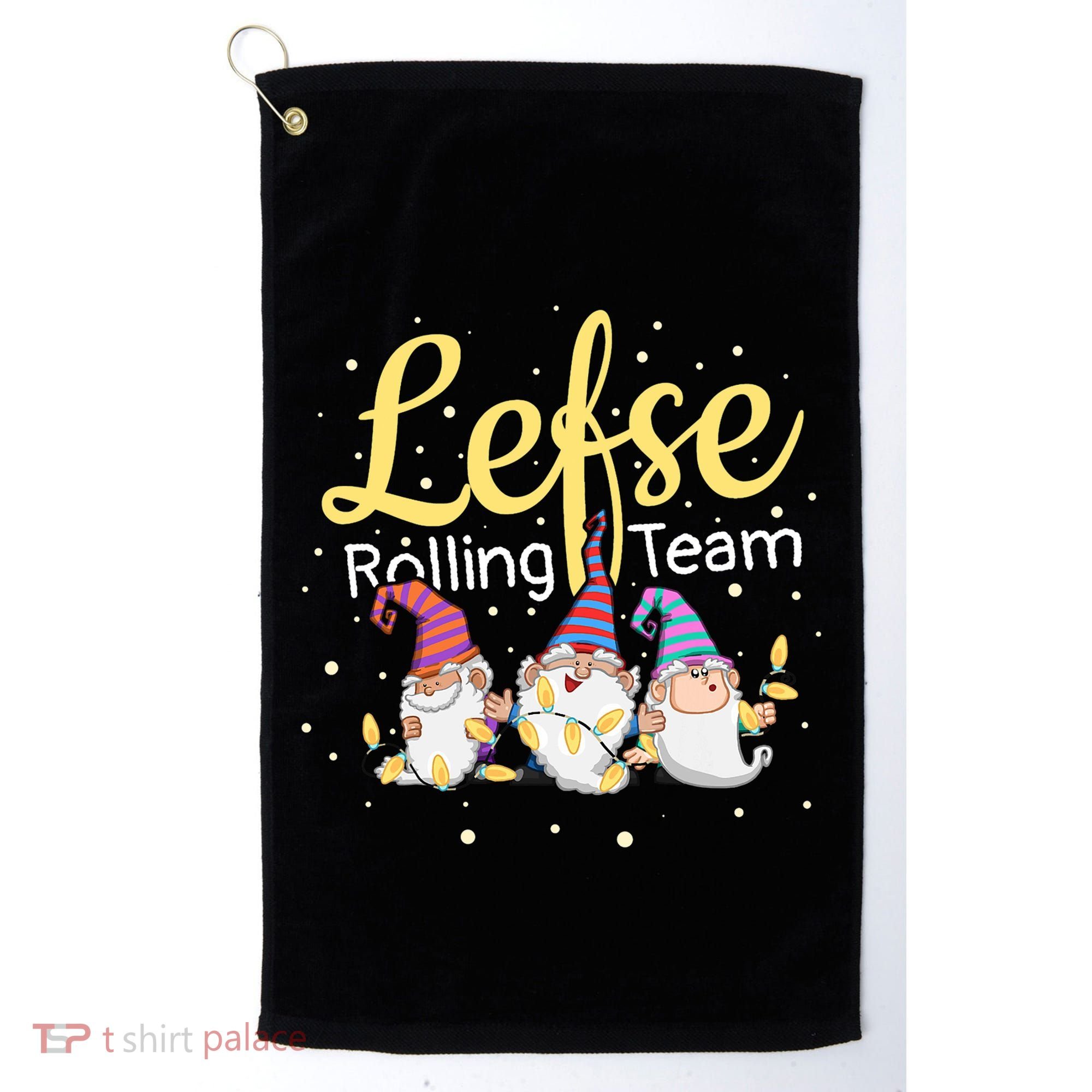 Lefse Rolling Team Gnome Christmas Norway Xmas Ornament Gift Golf Towel