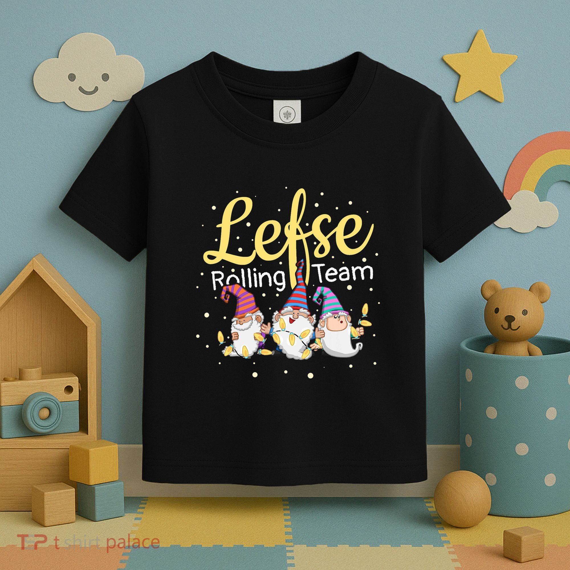 Lefse Rolling Team Gnome Christmas Norway Xmas Ornament Gift Toddler T-Shirt