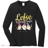 Lefse Rolling Team Gnome Christmas Norway Xmas Ornament Gift Women's Long Sleeve Shirt thumb 0