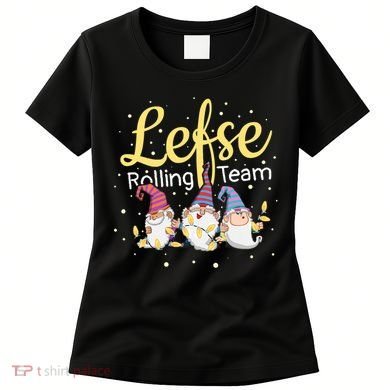 Lefse Rolling Team Gnome Christmas Norway Xmas Ornament Gift Women's T-Shirt