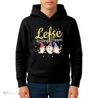 Lefse Rolling Team Gnome Christmas Norway Xmas Ornament Gift Kids Hoodie thumb 4