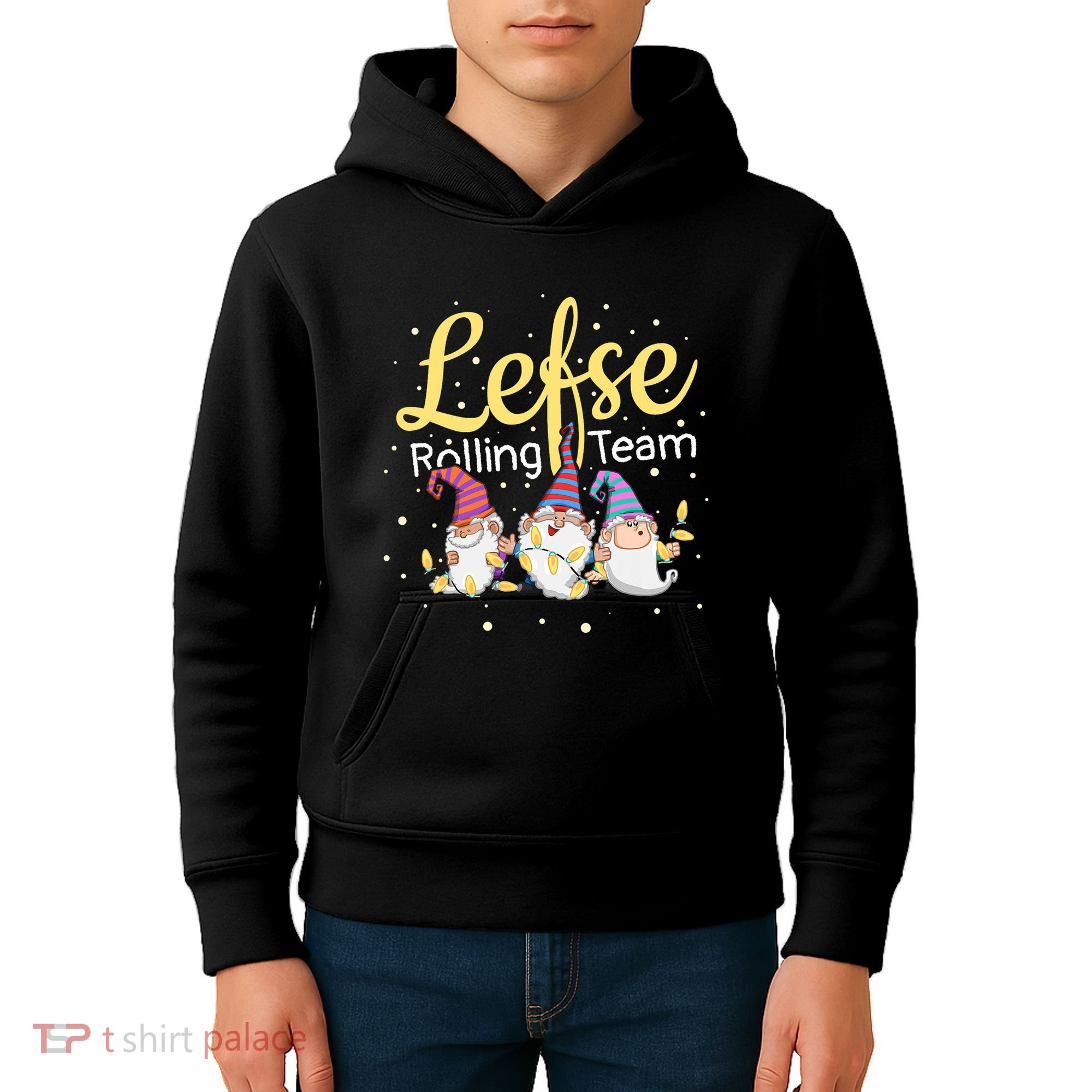 Lefse Rolling Team Gnome Christmas Norway Xmas Ornament Gift Kids Hoodie