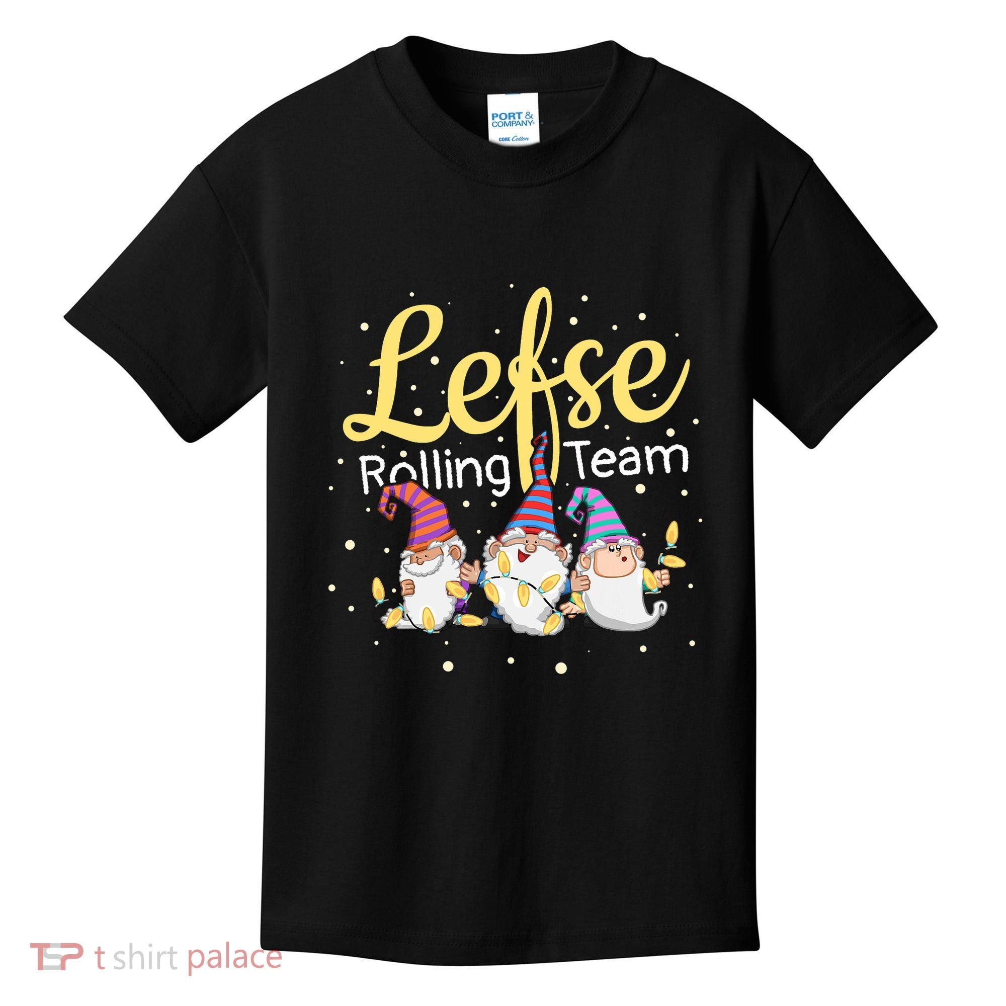 Lefse Rolling Team Gnome Christmas Norway Xmas Ornament Gift Kids T-Shirt