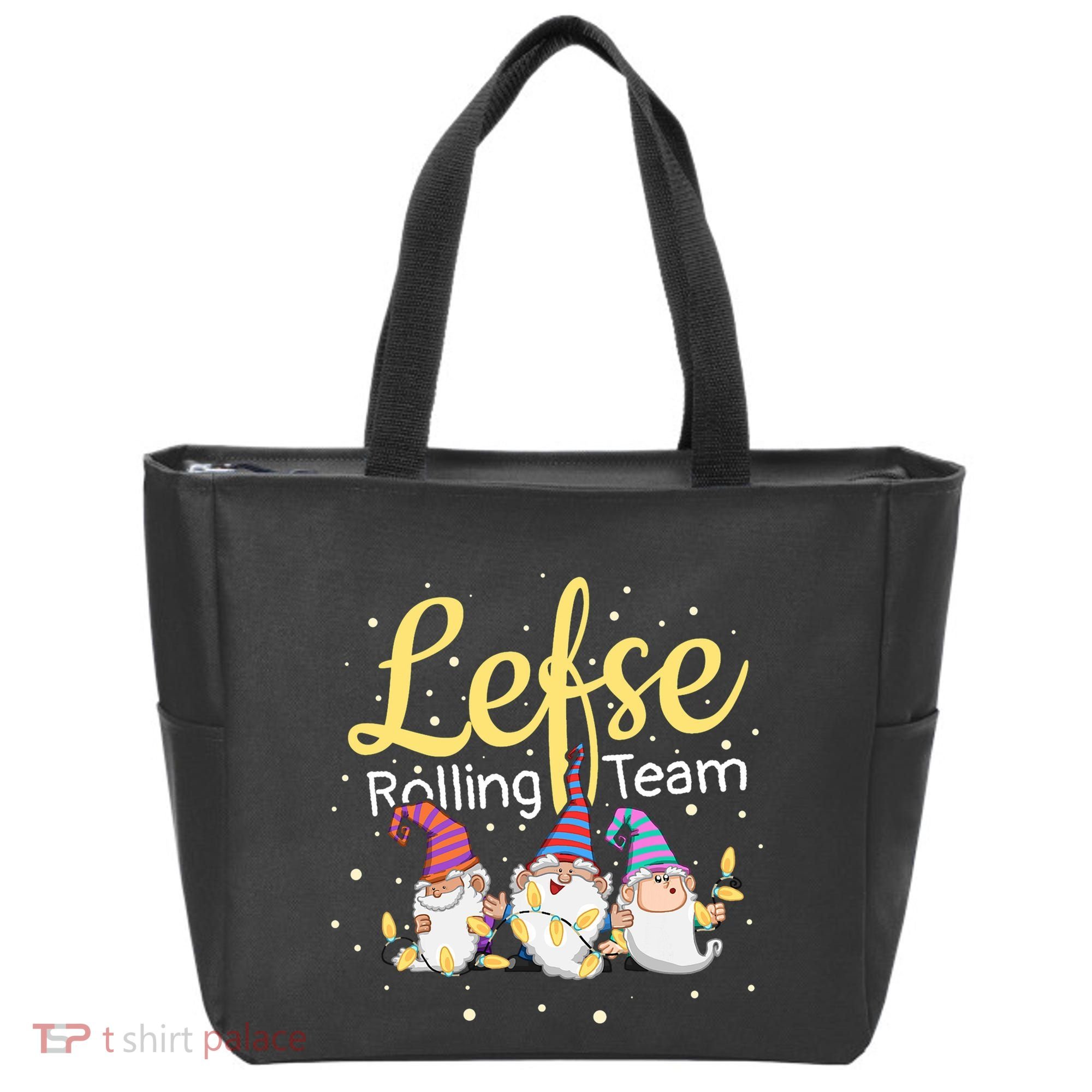 Lefse Rolling Team Gnome Christmas Norway Xmas Ornament Gift Tote Bag