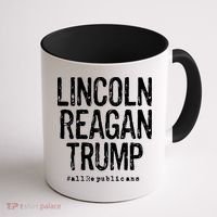 Lincoln Reagan Trump Favorite Presidents Coffee Mug thumb 1
