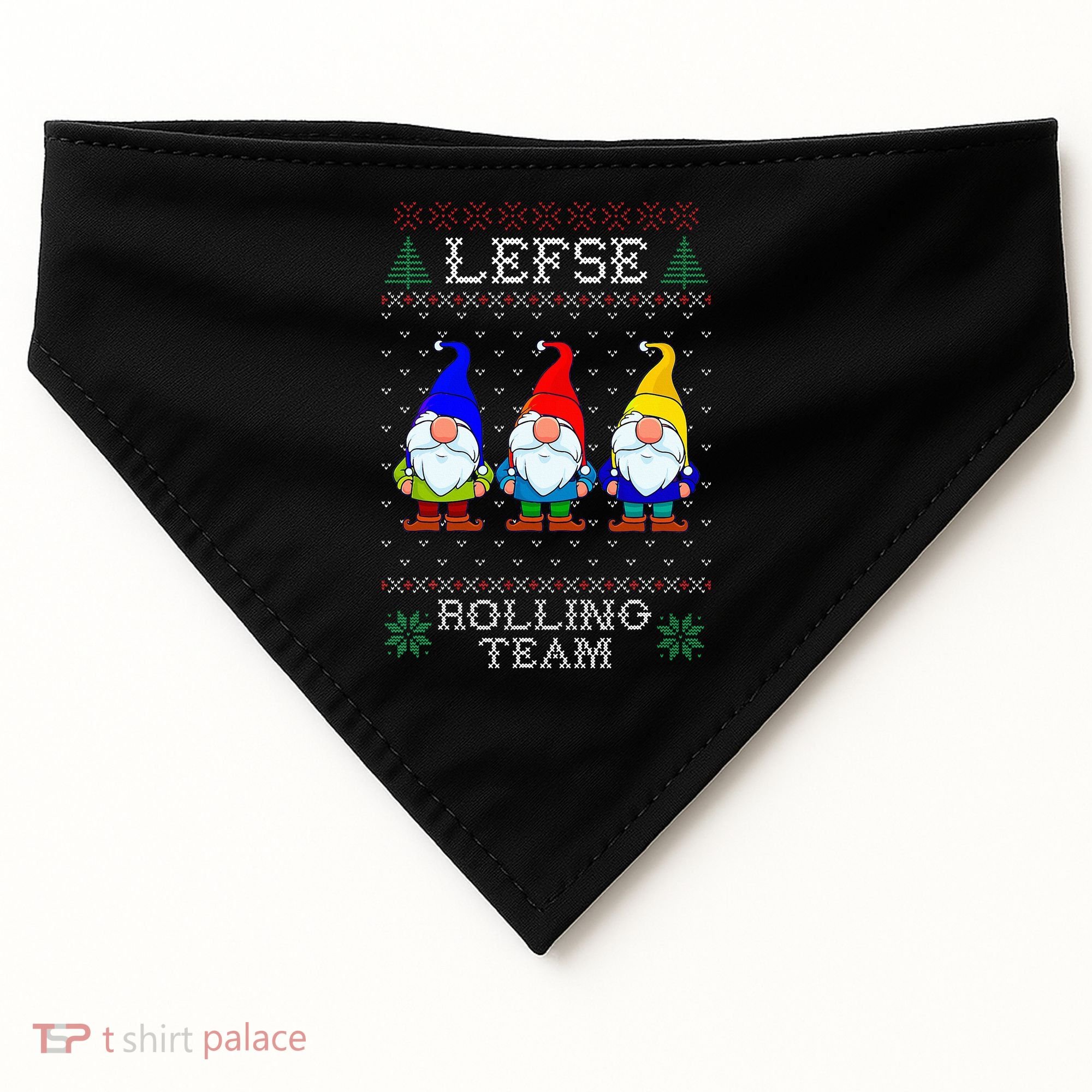 Lefse Rolling Team Christmas Baking Tomte Gnome Xmas  USA-Made Doggie Bandana