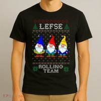 Lefse Rolling Team Christmas Baking Tomte Gnome Xmas  T-Shirt thumb 3