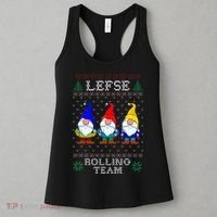 Lefse Rolling Team Christmas Baking Tomte Gnome Xmas  Women's Tank Top thumb 3