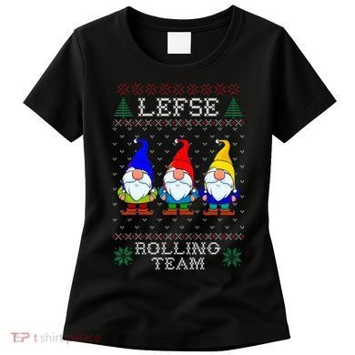 Lefse Rolling Team Christmas Baking Tomte Gnome Xmas  Women's T-Shirt