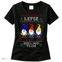 Lefse Rolling Team Christmas Baking Tomte Gnome Xmas  Women's T-Shirt thumb 0