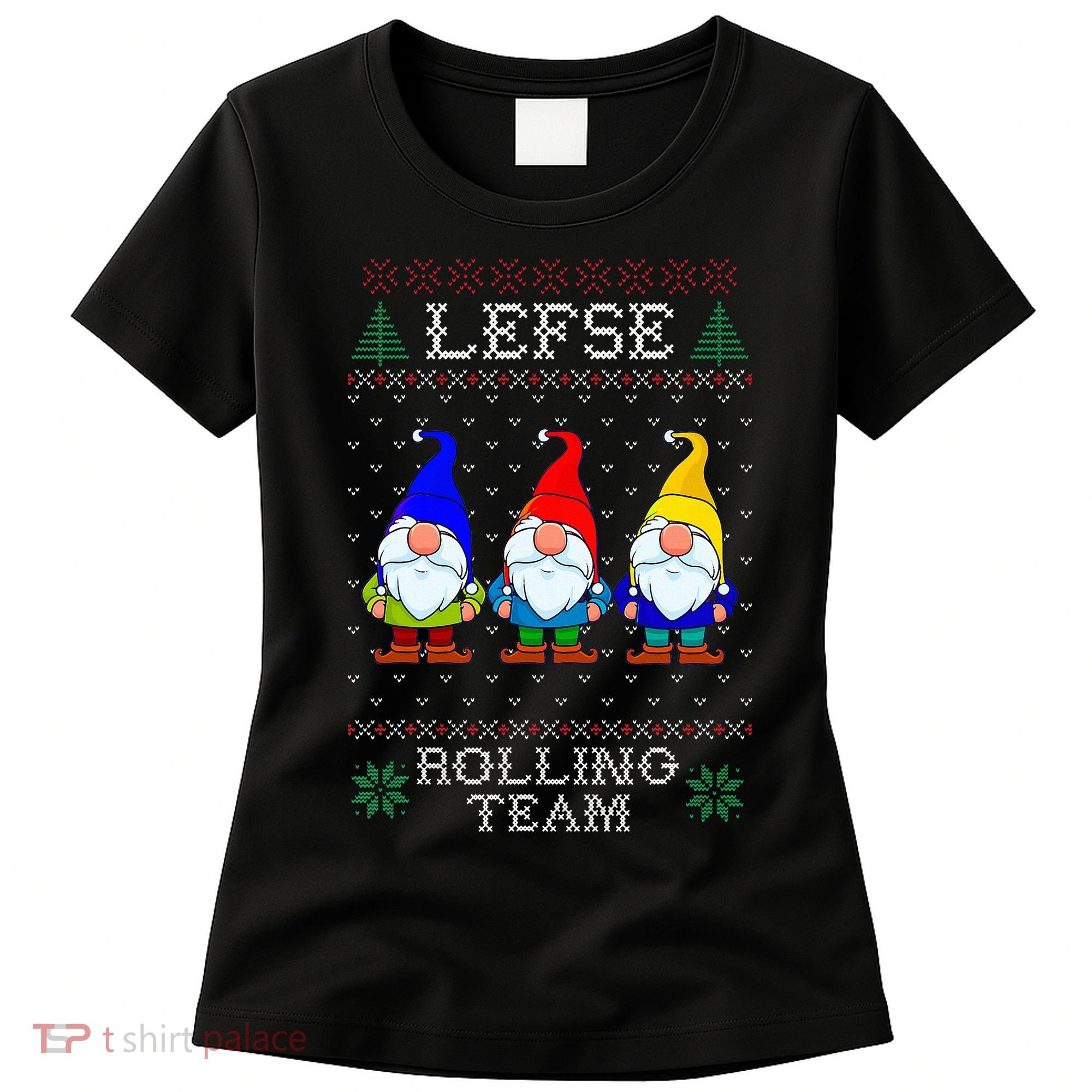 Lefse Rolling Team Christmas Baking Tomte Gnome Xmas  Women's T-Shirt