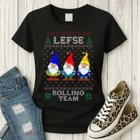 Lefse Rolling Team Christmas Baking Tomte Gnome Xmas  Women's T-Shirt thumb 3