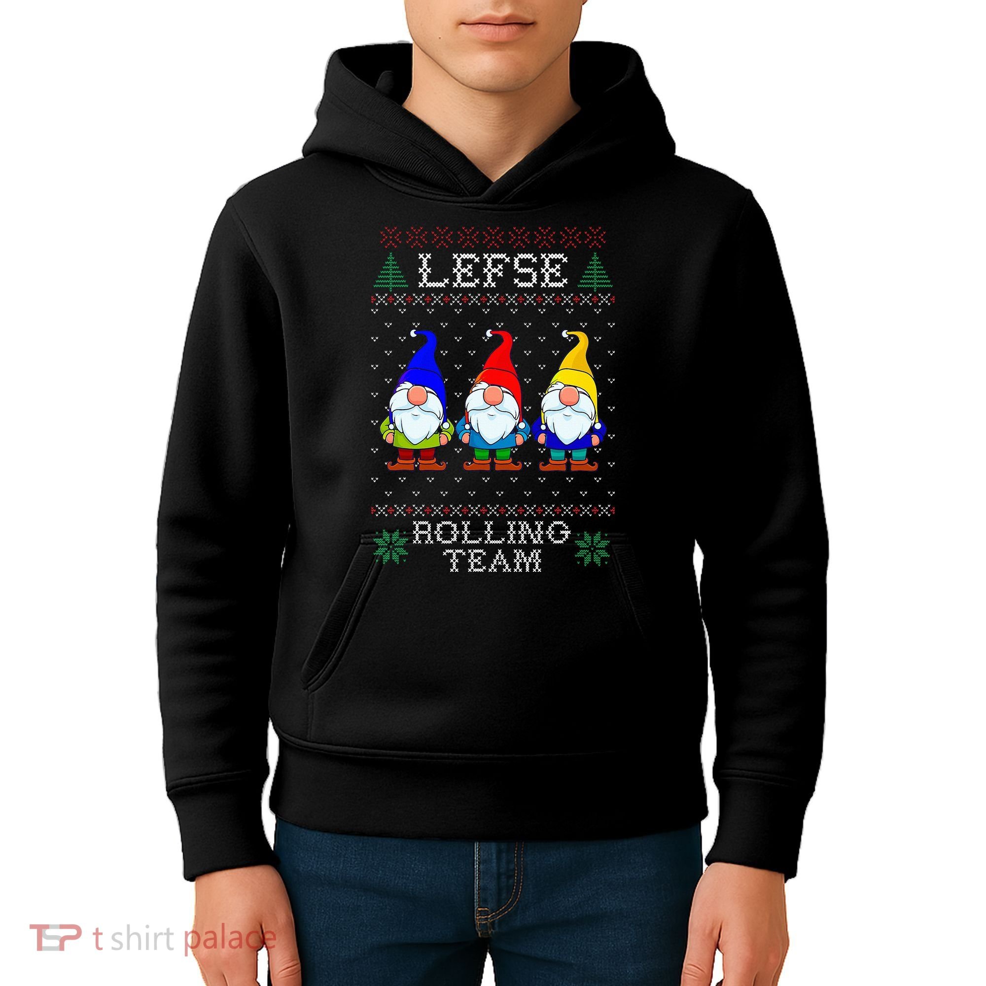 Lefse Rolling Team Christmas Baking Tomte Gnome Xmas  Kids Hoodie
