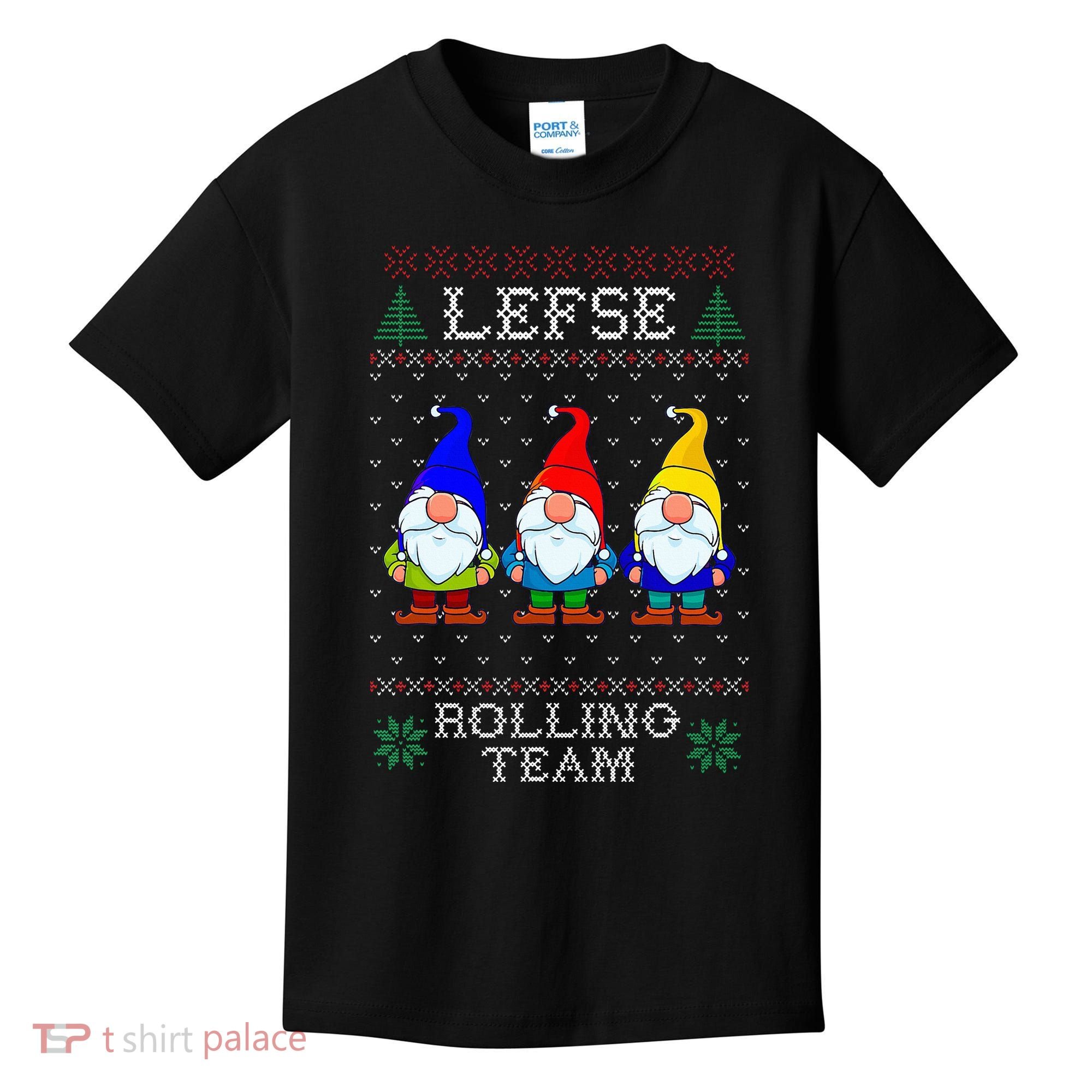 Lefse Rolling Team Christmas Baking Tomte Gnome Xmas  Kids T-Shirt