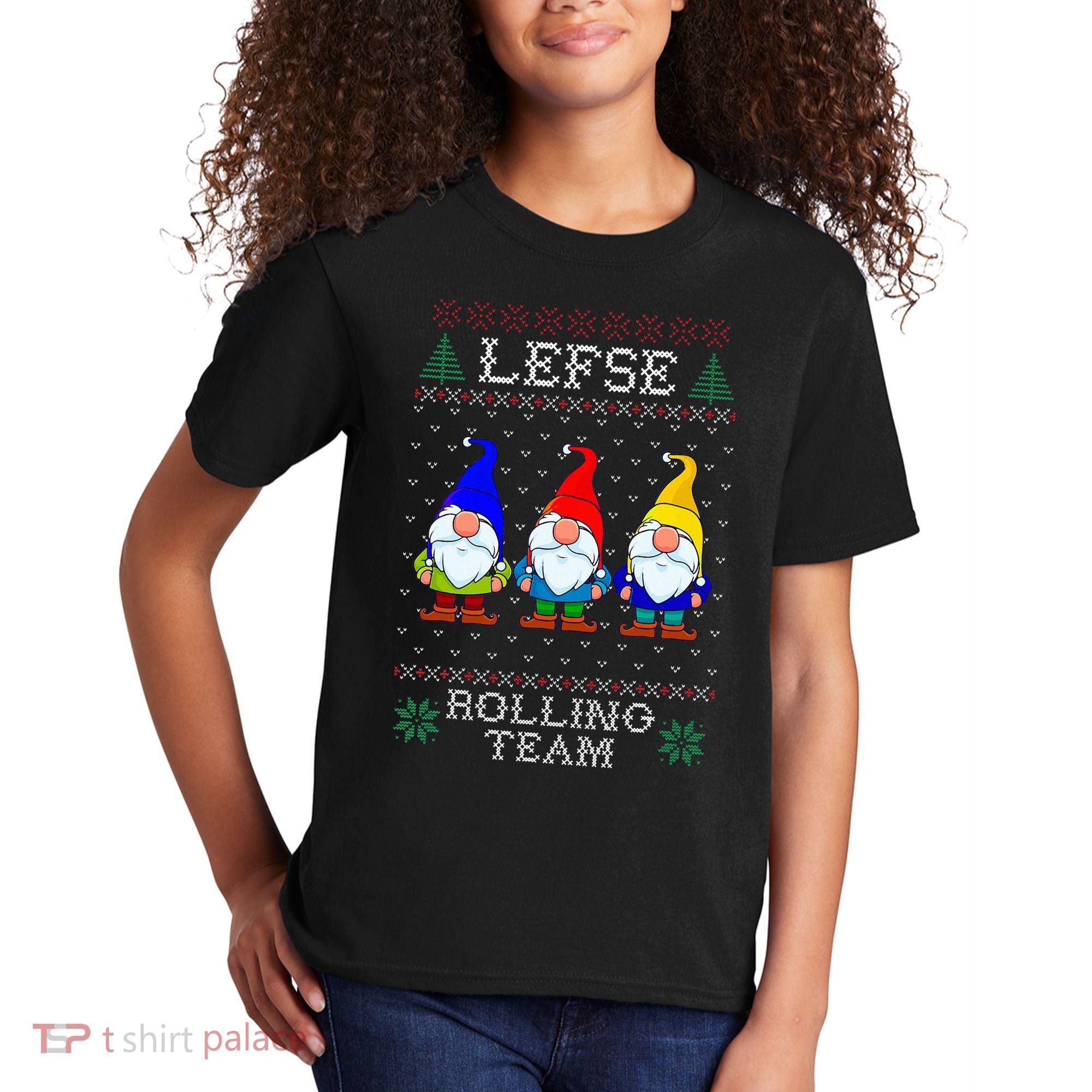 Lefse Rolling Team Christmas Baking Tomte Gnome Xmas  Kids T-Shirt