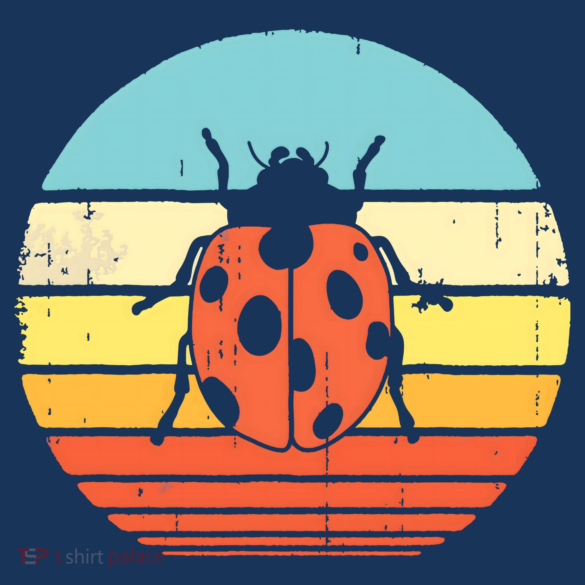 Ladybug Retro Vintage 60s 70s Sunset Bug Insect Men Women T-Shirt