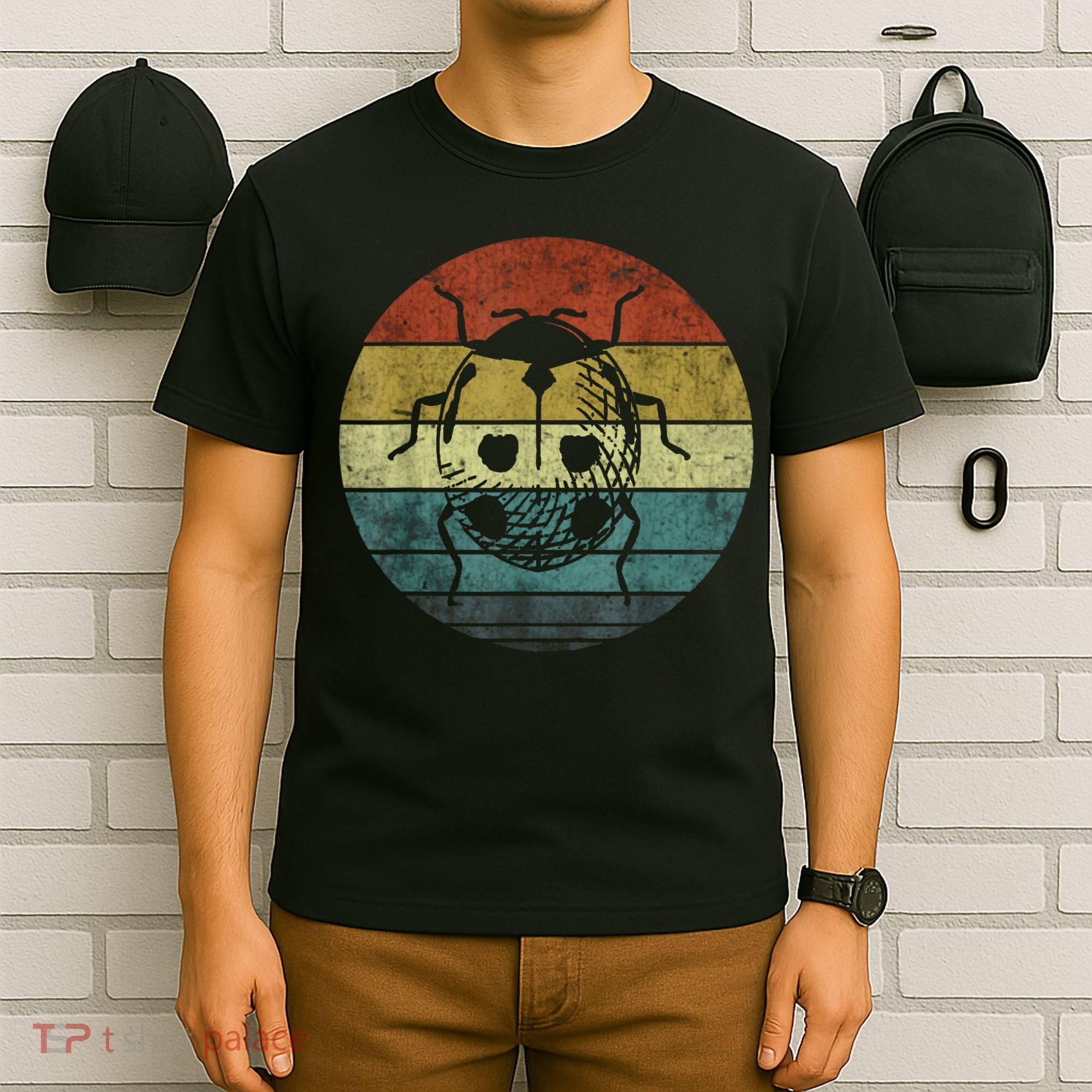 Ladybug Retro Vintage 60s 70s Sunset Bug Insect T-Shirt